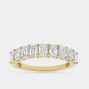 Gilded 1 and 1/2 Carat Lab-Grown Diamond Emerald-Cut Wedding Band