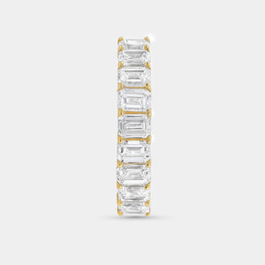 Gilded 1 and 1/2 Carat Lab-Grown Diamond Emerald-Cut Wedding Band