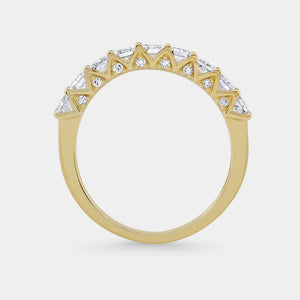 Gilded 1 and 1/2 Carat Lab-Grown Diamond Emerald-Cut Wedding Band