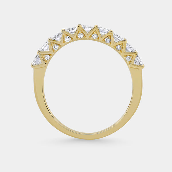 1 and 1/2 Carat Lab-Grown Diamond Emerald-Cut Wedding Band — GILDED New York