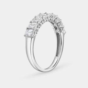 Gilded 1 and 1/2 Carat Lab-Grown Diamond Emerald-Cut Wedding Band