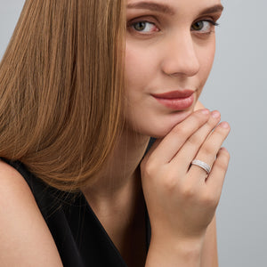 Gilded 1/2 Carat Lab-Grown Diamond Three-Row Pavé Anniversary Band