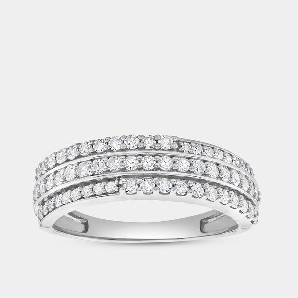 1/2 Carat Lab-Grown Diamond Three-Row Pavé Anniversary Band — GILDED New York