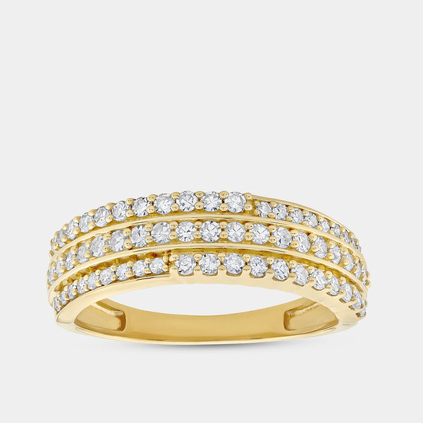 1/2 Carat Lab-Grown Diamond Three-Row Pavé Anniversary Band — GILDED New York