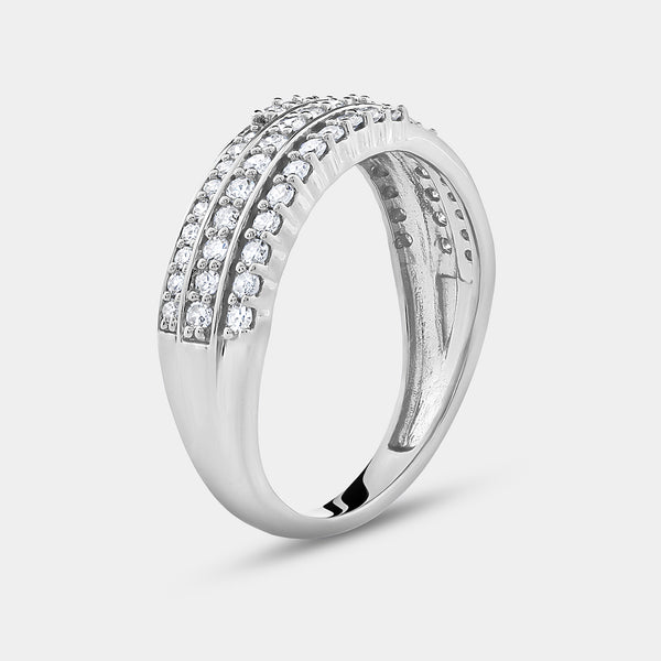 1/2 Carat Lab-Grown Diamond Three-Row Pavé Anniversary Band — GILDED New York