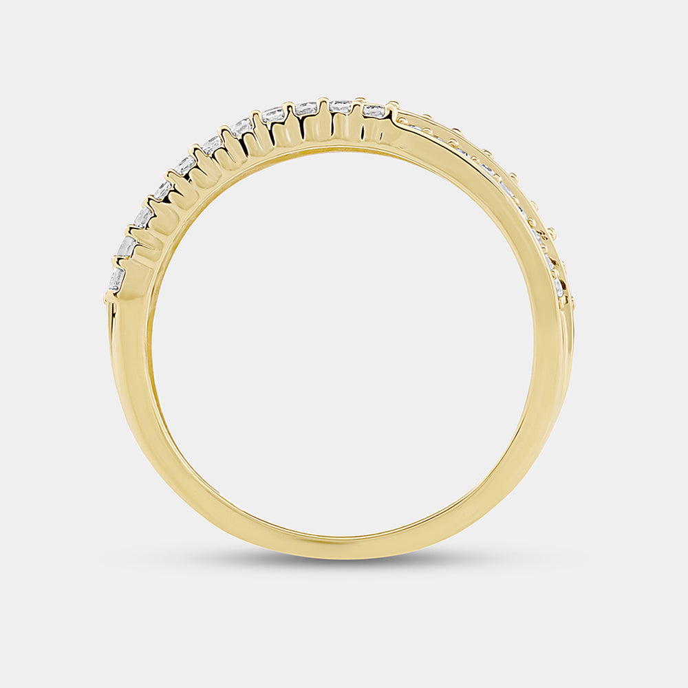 Gilded 1/2 Carat Lab-Grown Diamond Three-Row Pavé Anniversary Band