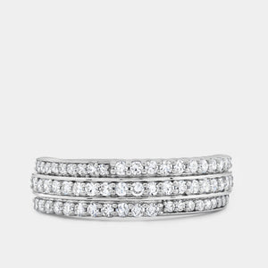 Gilded 1/2 Carat Lab-Grown Diamond Three-Row Pavé Anniversary Band