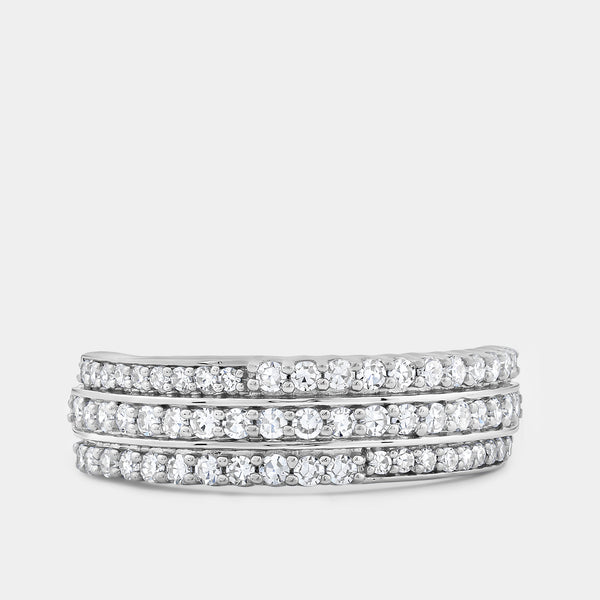 1/2 Carat Lab-Grown Diamond Three-Row Pavé Anniversary Band — GILDED New York