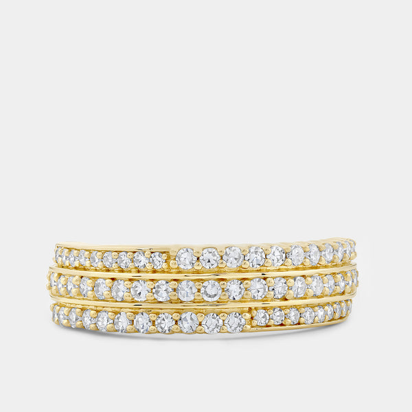 1/2 Carat Lab-Grown Diamond Three-Row Pavé Anniversary Band — GILDED New York