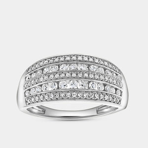 Gilded 1/2 Carat Lab-Grown Diamond Multi-Row Boat Shaped Anniversary Band