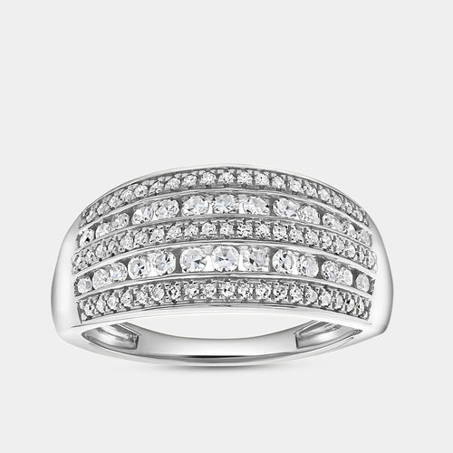 Gilded 1/2 Carat Lab-Grown Diamond Multi-Row Boat Shaped Anniversary Band