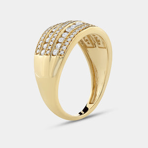 Gilded 1/2 Carat Lab-Grown Diamond Multi-Row Boat Shaped Anniversary Band