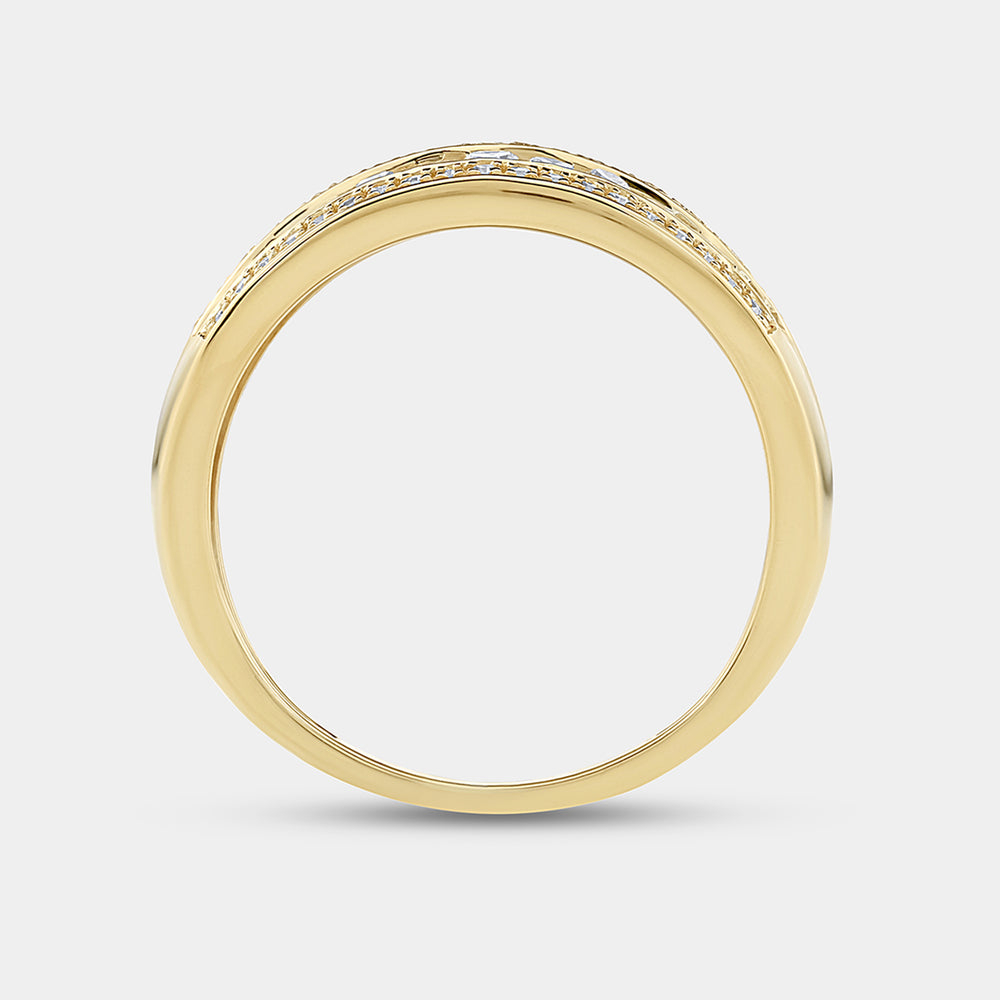 Gilded 1/2 Carat Lab-Grown Diamond Multi-Row Boat Shaped Anniversary Band