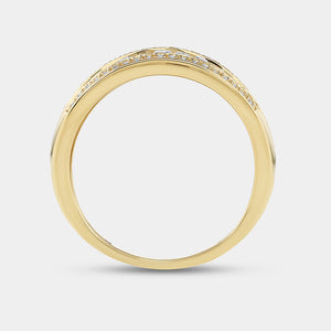 Gilded 1/2 Carat Lab-Grown Diamond Multi-Row Boat Shaped Anniversary Band