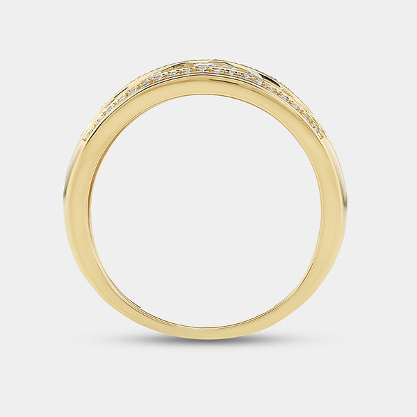 Gilded 1/2 Carat Lab-Grown Diamond Multi-Row Boat Shaped Anniversary Band