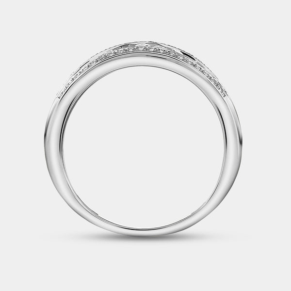 Gilded 1/2 Carat Lab-Grown Diamond Multi-Row Boat Shaped Anniversary Band