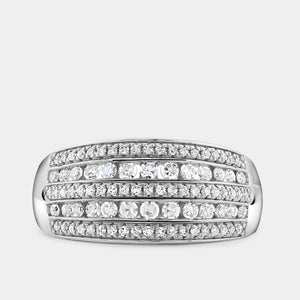 Gilded 1/2 Carat Lab-Grown Diamond Multi-Row Boat Shaped Anniversary Band