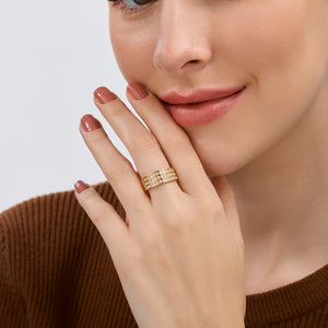 Gilded 1/2 Carat Lab-Grown Diamond Three-Row Classic Channel-Set Anniversary Band