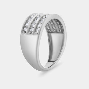 Gilded 1/2 Carat Lab-Grown Diamond Three-Row Classic Channel-Set Anniversary Band