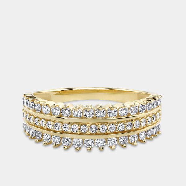 1/2 Carat Lab-Grown Diamond Three-Row Temple Set Anniversary Band — GILDED New York