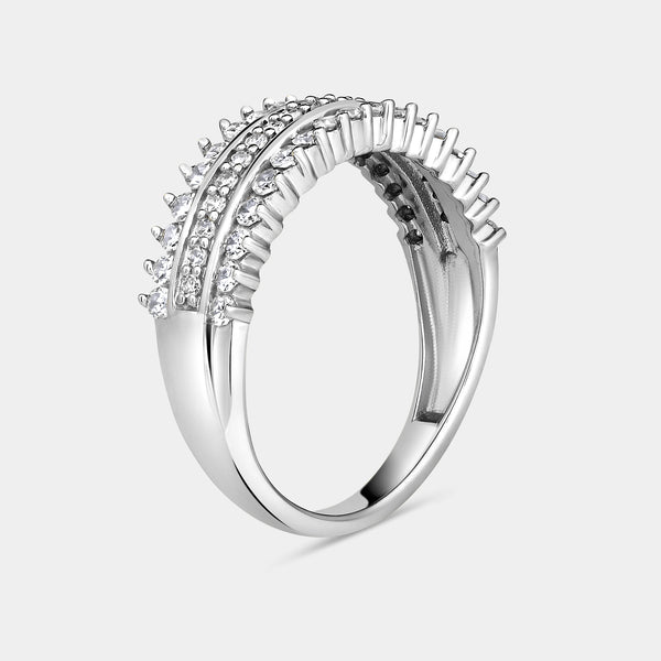 1/2 Carat Lab-Grown Diamond Three-Row Temple Set Anniversary Band — GILDED New York