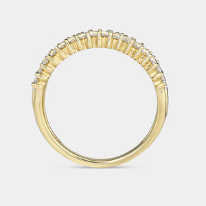 Gilded 1/2 Carat Lab-Grown Diamond Three-Row Temple Set Anniversary Band