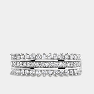 Gilded 1/2 Carat Lab-Grown Diamond Three-Row Temple Set Anniversary Band