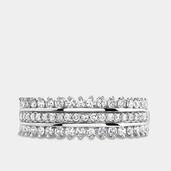 1/2 Carat Lab-Grown Diamond Three-Row Temple Set Anniversary Band — GILDED New York