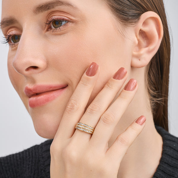 1/2 Carat Lab-Grown Diamond Three-Row Channel Boat-Shape Anniversary Band — GILDED New York