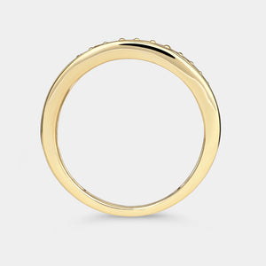 Gilded 1/2 Carat Lab-Grown Diamond Three-Row Channel Boat-Shape Anniversary Band