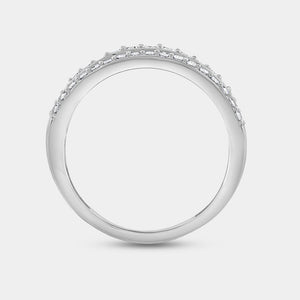 Gilded 1/2 Carat Lab-Grown Diamond Three-Row Pavé Boat-Shaped Anniversary Band
