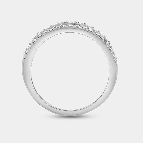 1/2 Carat Lab-Grown Diamond Three-Row Pavé Boat-Shaped Anniversary Band — GILDED New York