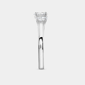 Gilded 1 Carat Lab-Grown Diamond Oval-Shaped Three-Stone Ring