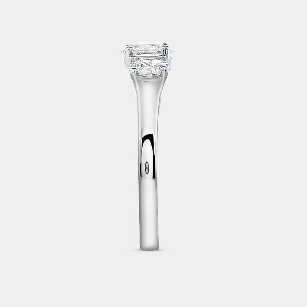 1 Carat Lab-Grown Diamond Oval-Shaped Three-Stone Ring — GILDED New York