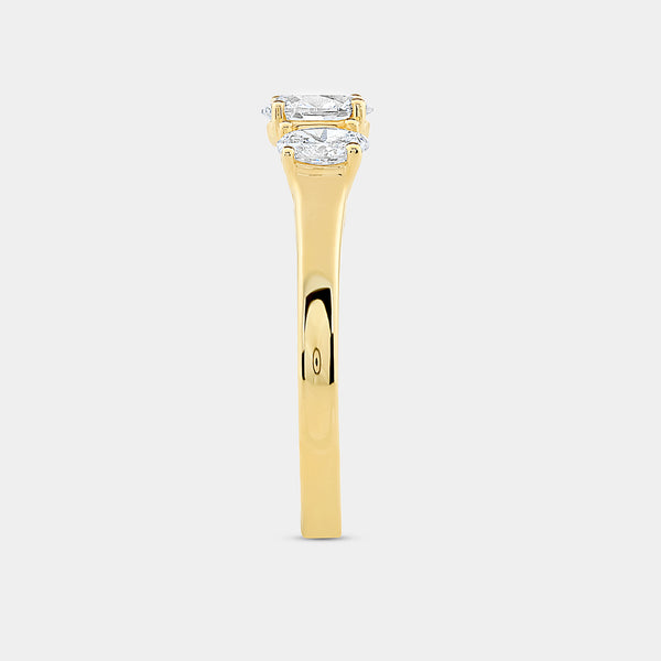 1 Carat Lab-Grown Diamond Oval-Shaped Three-Stone Ring — GILDED New York