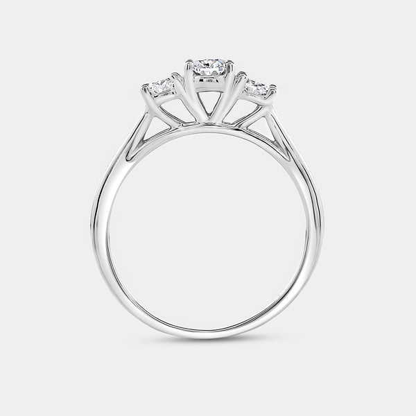 1 Carat Lab-Grown Diamond Oval-Shaped Three-Stone Ring — GILDED New York