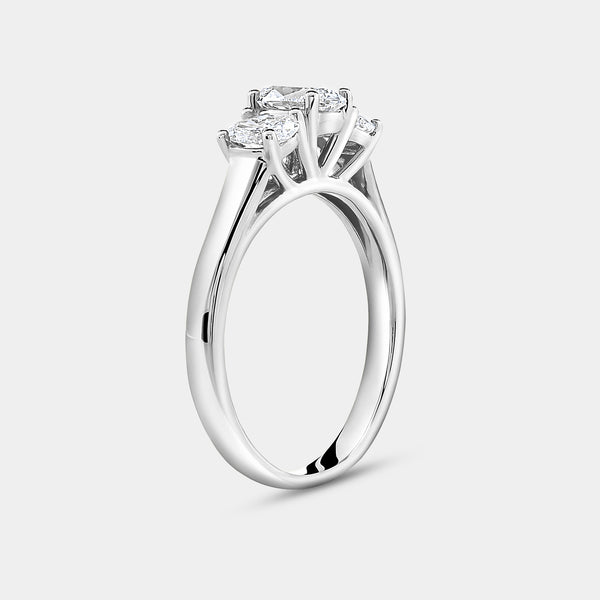 1 Carat Lab-Grown Diamond Oval-Shaped Three-Stone Ring — GILDED New York