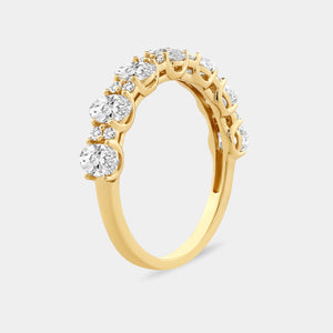 Gilded 1 and 1/4 Carat Lab-Grown Diamond Round and Oval-Shaped Wedding Band