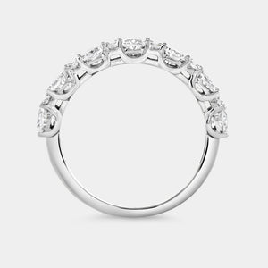 Gilded 1 and 1/4 Carat Lab-Grown Diamond Round and Oval-Shaped Wedding Band