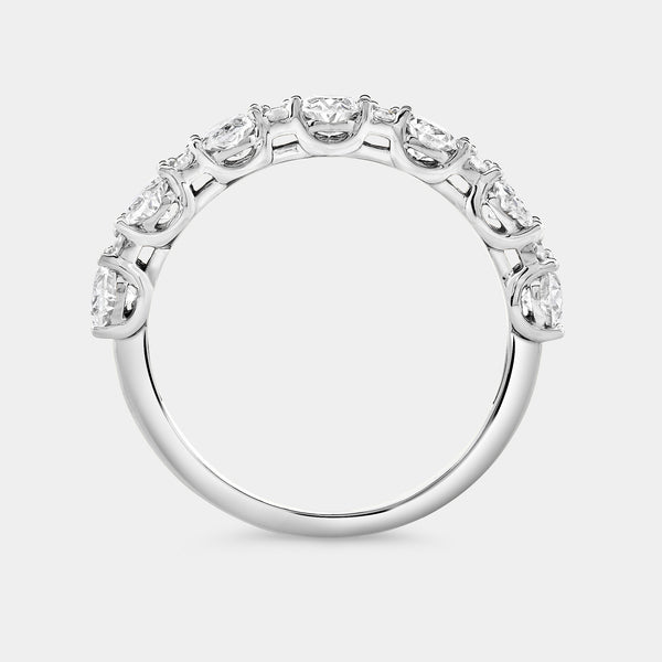 Gilded 1 and 1/4 Carat Lab-Grown Diamond Round and Oval-Shaped Wedding Band