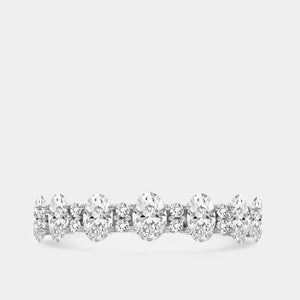 Gilded 1 and 1/4 Carat Lab-Grown Diamond Round and Oval-Shaped Wedding Band