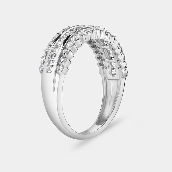 1/2 Carat Lab-Grown Diamond Three-Row Anniversary Band with a Shared-Prong Border — GILDED New York