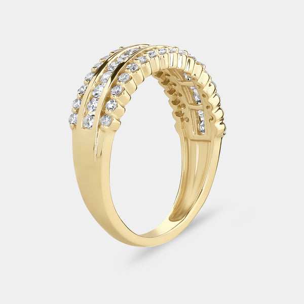 1/2 Carat Lab-Grown Diamond Three-Row Anniversary Band with a Shared-Prong Border — GILDED New York
