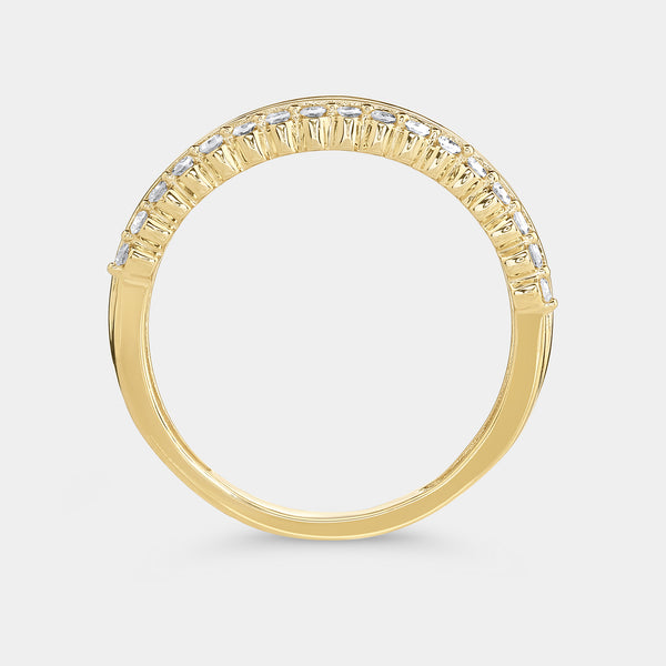 1/2 Carat Lab-Grown Diamond Three-Row Anniversary Band with a Shared-Prong Border — GILDED New York