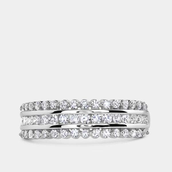 1/2 Carat Lab-Grown Diamond Three-Row Anniversary Band with a Shared-Prong Border — GILDED New York