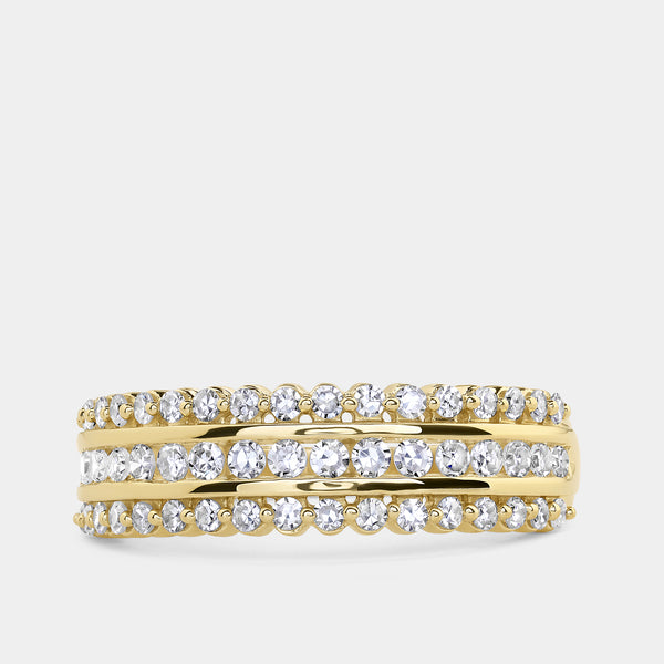 1/2 Carat Lab-Grown Diamond Three-Row Anniversary Band with a Shared-Prong Border — GILDED New York