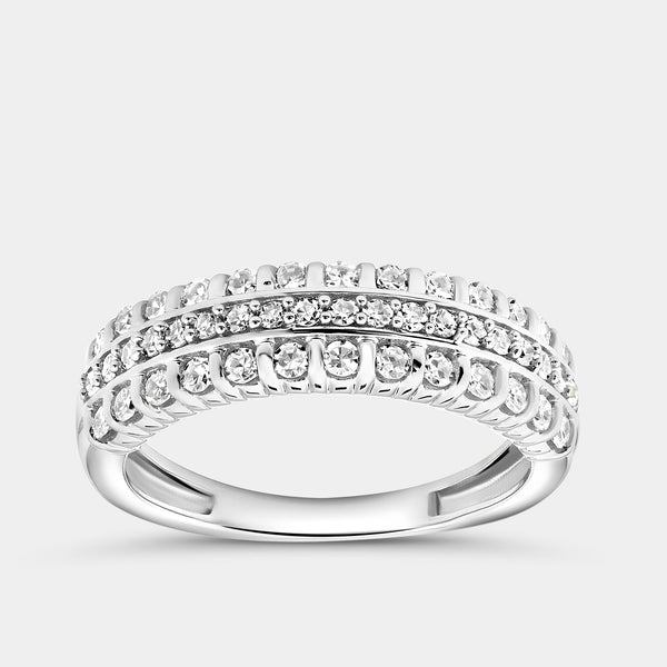 1/2 Carat Lab-Grown Diamond Three-Row Bar Set Anniversary Band — GILDED New York