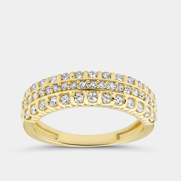 1/2 Carat Lab-Grown Diamond Three-Row Bar Set Anniversary Band — GILDED New York