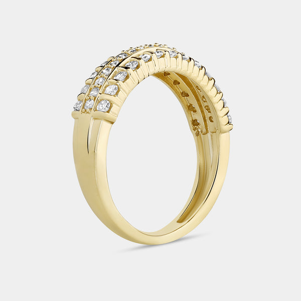 1/2 Carat Lab-Grown Diamond Three-Row Bar Set Anniversary Band — GILDED New York