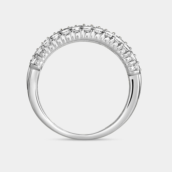 Gilded 1/2 Carat Lab-Grown Diamond Three-Row Bar Set Anniversary Band